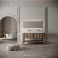 Kensington Double Vanity Unit & Stone Basin 1400mm Smoked Oak